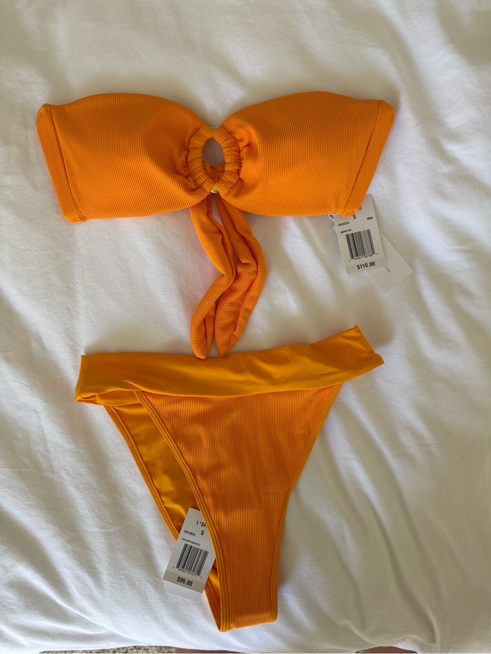 l*space Golden Yellow Ribbed Bikini Set